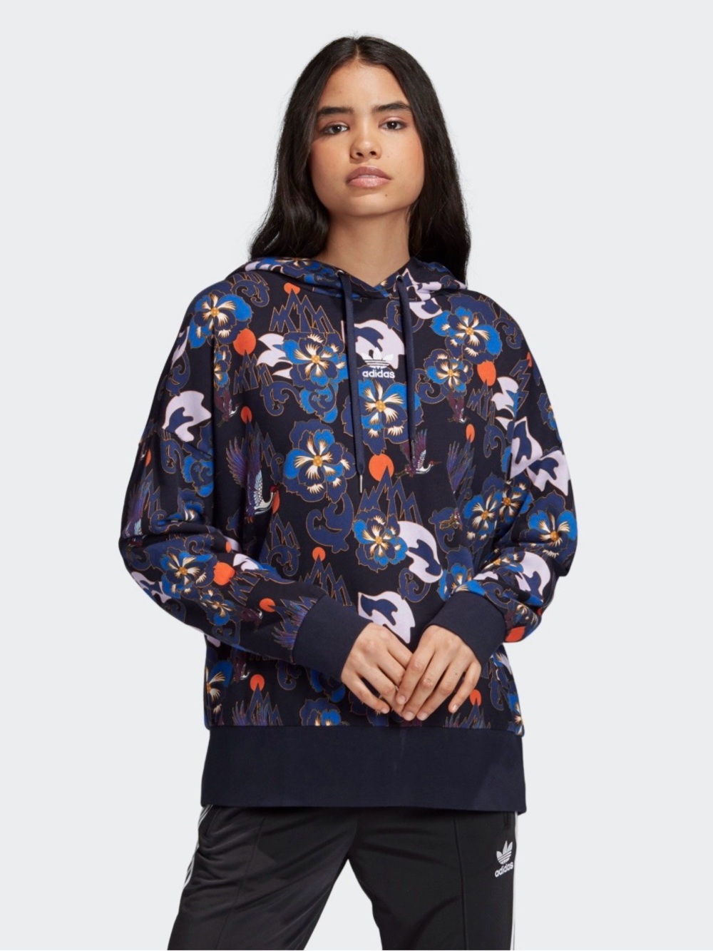 adidas Originals CNY Floral Print Hoodie Size S